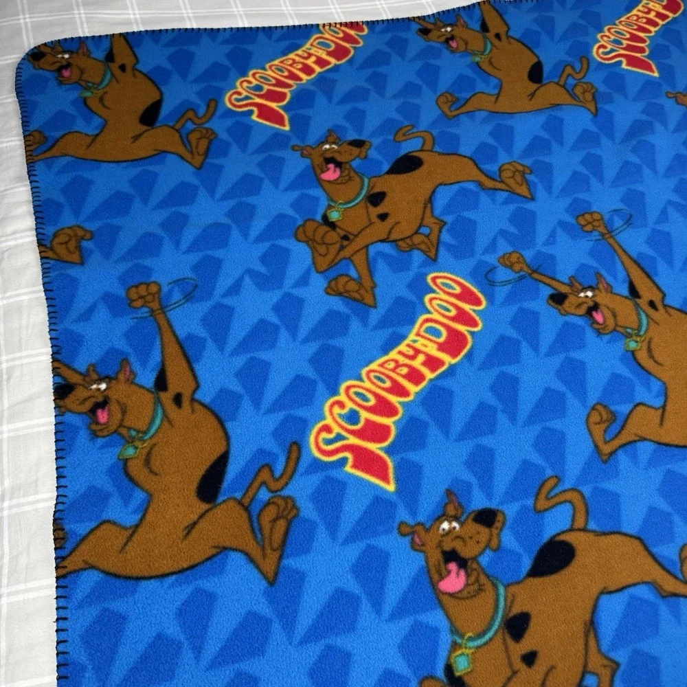 Scooby-Doo Vintage 2003 Fleece Throw Blanket Blue Hanna-Barbera 46x60